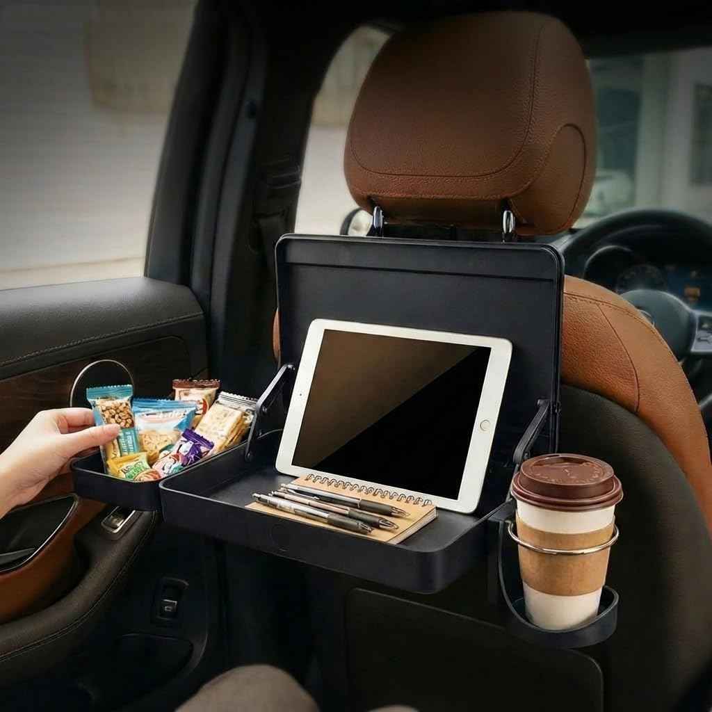 Car Back Seat Tray Table (Folding Storage Box)