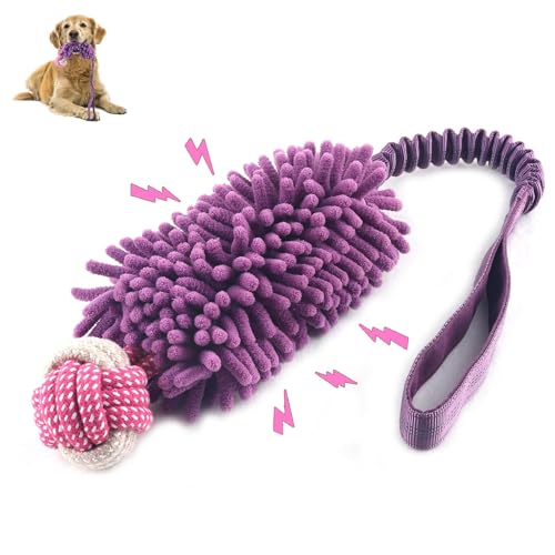 Dog Tug Toys for Aggressive Chewers (Purple / Dog Bite Ball Toy)