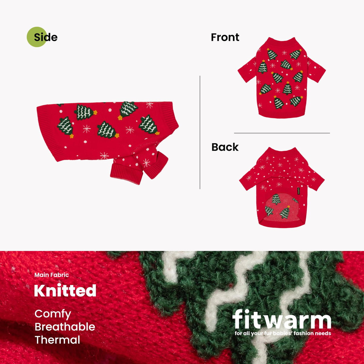 Christmas Tree Dog Sweater (X-Small / Christmas Tree & Star)