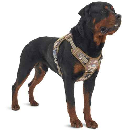 Tactical Dog Harness for Large Dogs (Camo - Desert Camo / XL(Neck:20-31",Chest:26-42"),75-135 lbs)