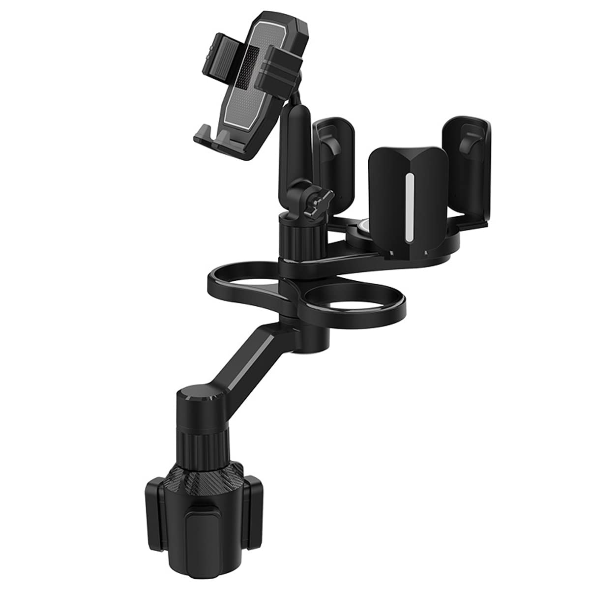 4-in-1 Car Expander with Dual Cup Holder, Phone Holder, 360 Adjustable Base, All Purpose Organizer for Snack Bottles, Drinks (D04)