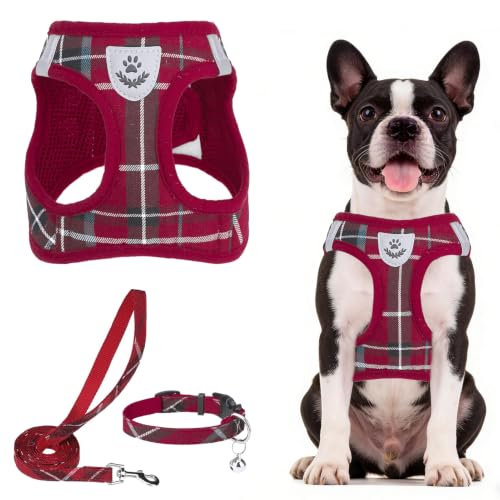 Dog Harness Collar and Leash Set No Pull for Small Medium Sized