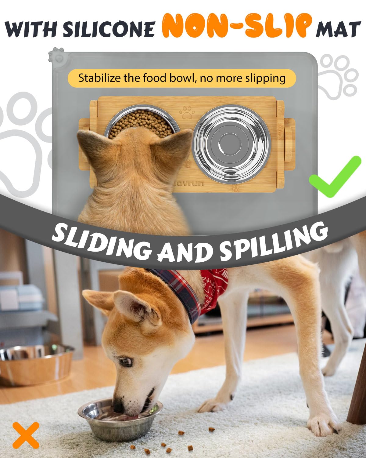 Elevated Dog Bowls (Bamboo / Small)