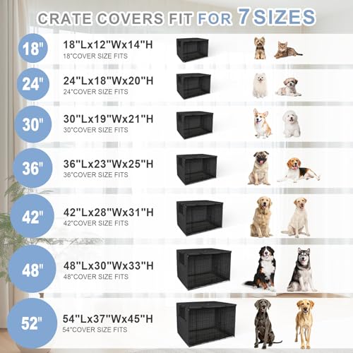 Dog Crate Cover (Black / 91 cm L x 58 cm W x 64 cm H)