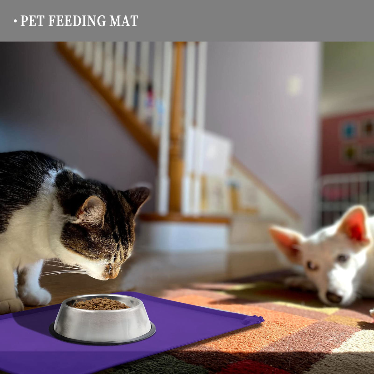 Silicone Pet Feeding Mat (Purple / 32" x 24")