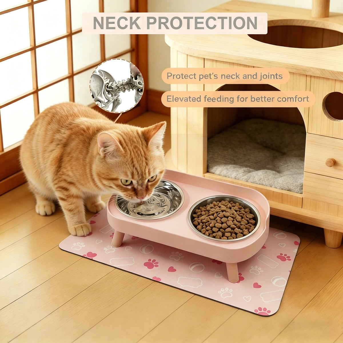 Elevated Dog Bowl (Pink / Small)
