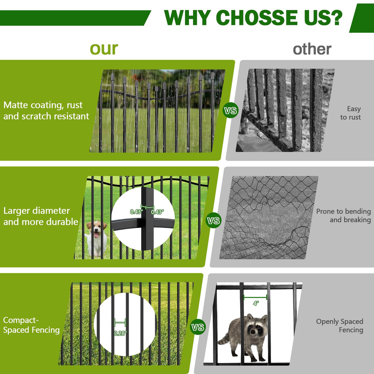 Metal Decorative Garden Fence 32" H x 22.5'L with Gate Yard Dog Panels (32 in(H) X 22.5 ft(L))