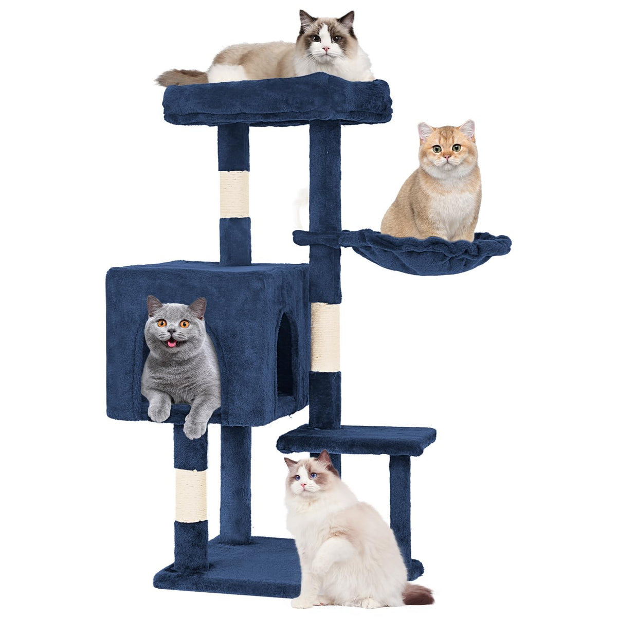 37.8" Cat Tree Tower (Navy Blue)