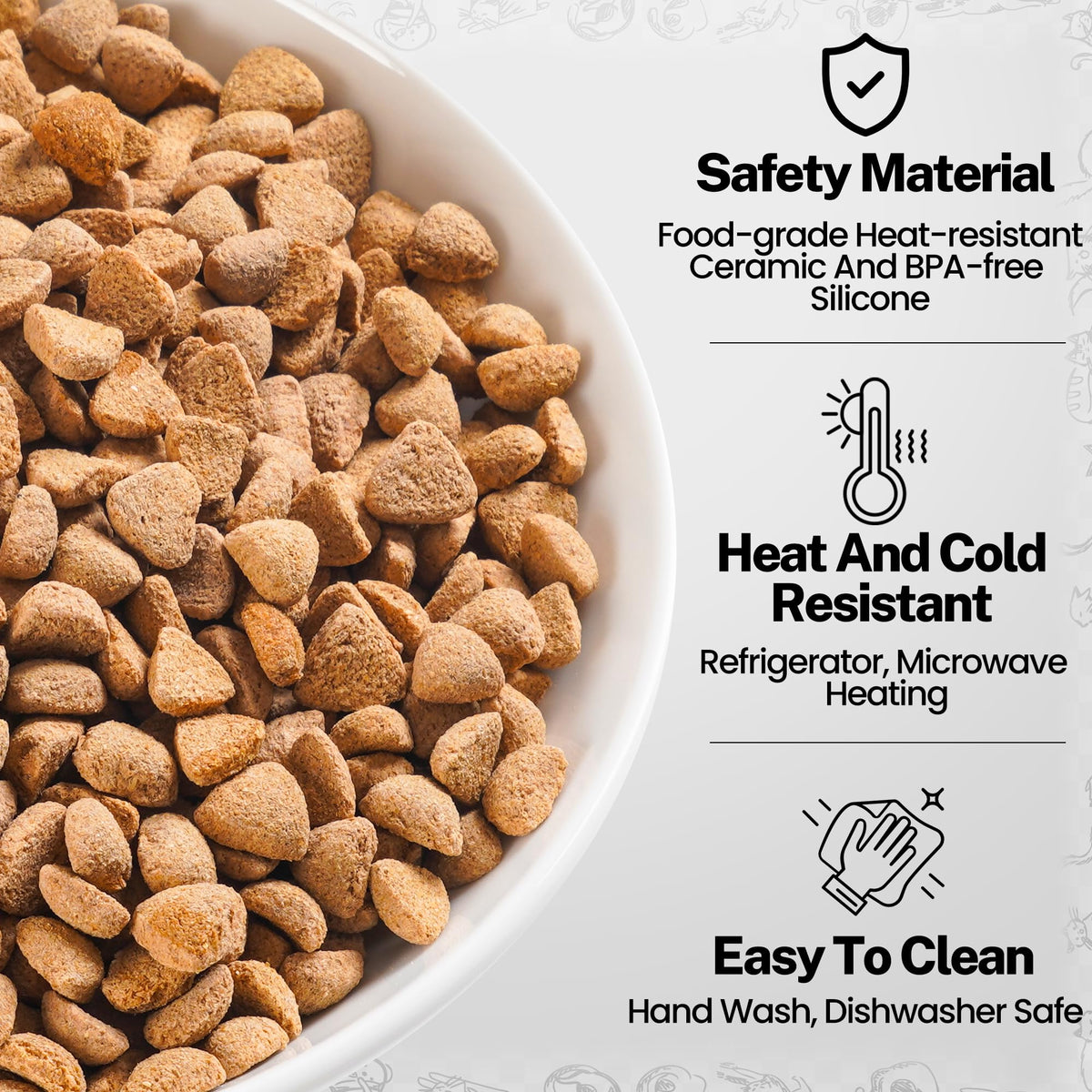 Cat Food Bowls (Shallow Dish | 3 PCS / Cat Paw)