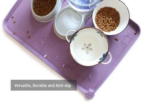 X Large Silicone Pet Food Mats (28" x 20" / Amethyst)