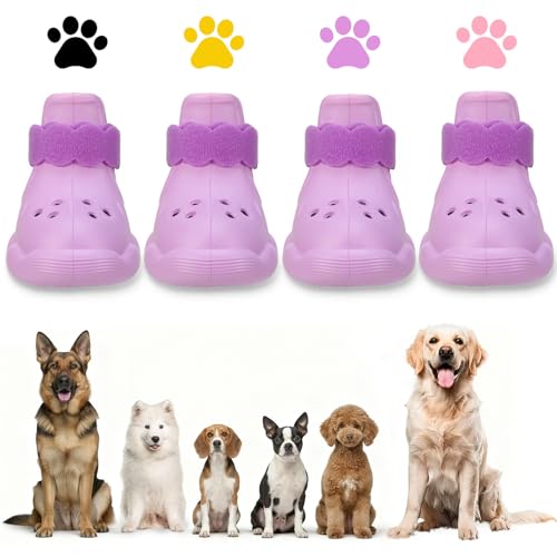 Dog Shoes for Hot Pavement and Snow (Purple / S)
