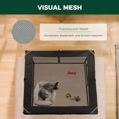 Rollick Dog Playpen with Mesh Top Cover (Black / 24"H)