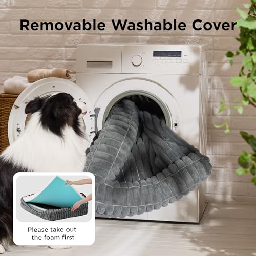 ComfyFleece® Memory Foam Orthopedic Small Dog Bed with Sides 24" (Cream / 24.0"l X 18.0"w X 6"th)