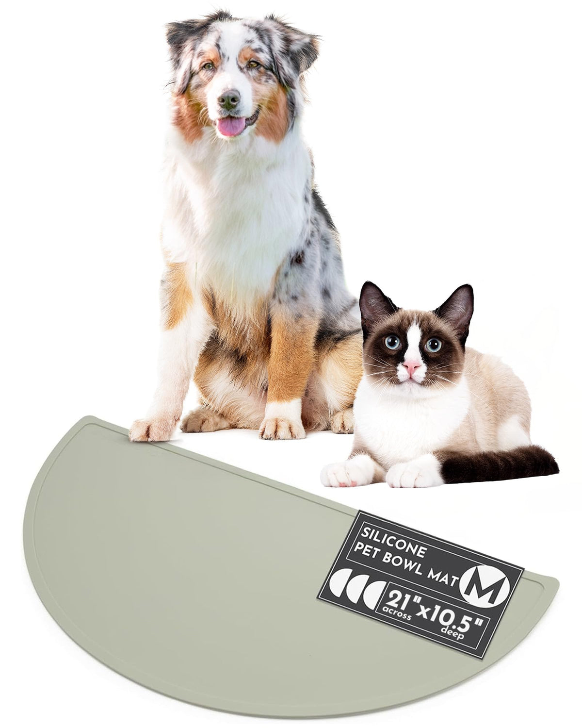 Silicone Dog Food Mat (Sage Green / Medium)