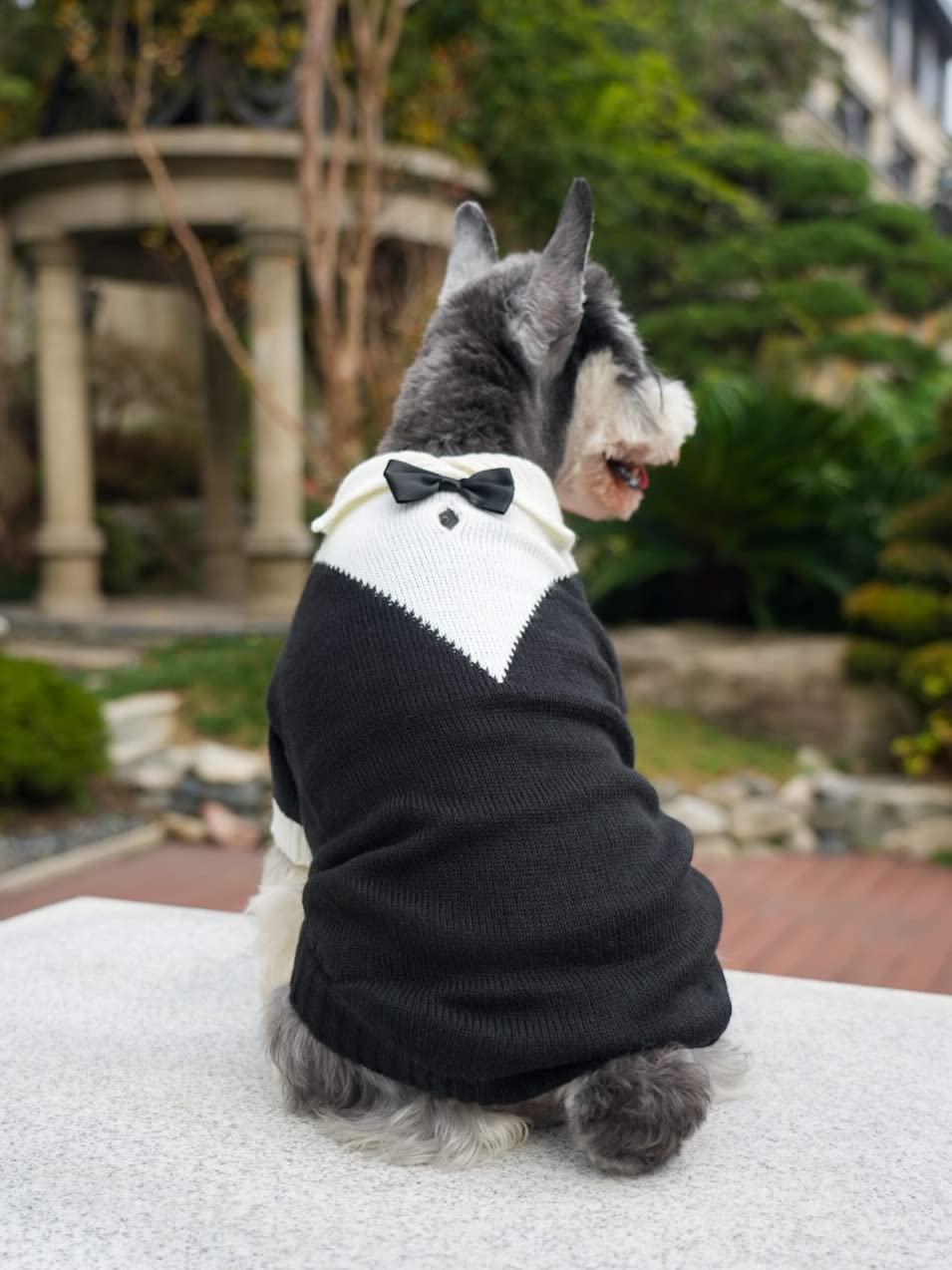 Dog Tuxedo Bow Tie Wedding Party Suit (X-Large / Black White Tuxedo)