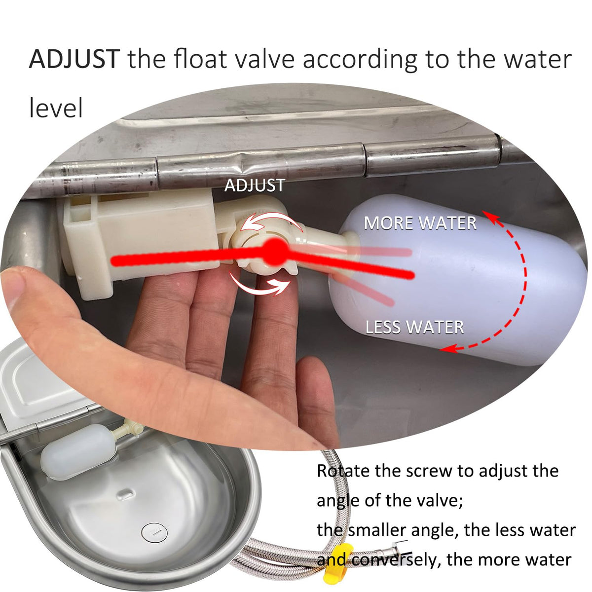 Automatic Water Dispenser for Dog Water Bowl Dispenser Large Size Stainless (Metallic Gray / Large)