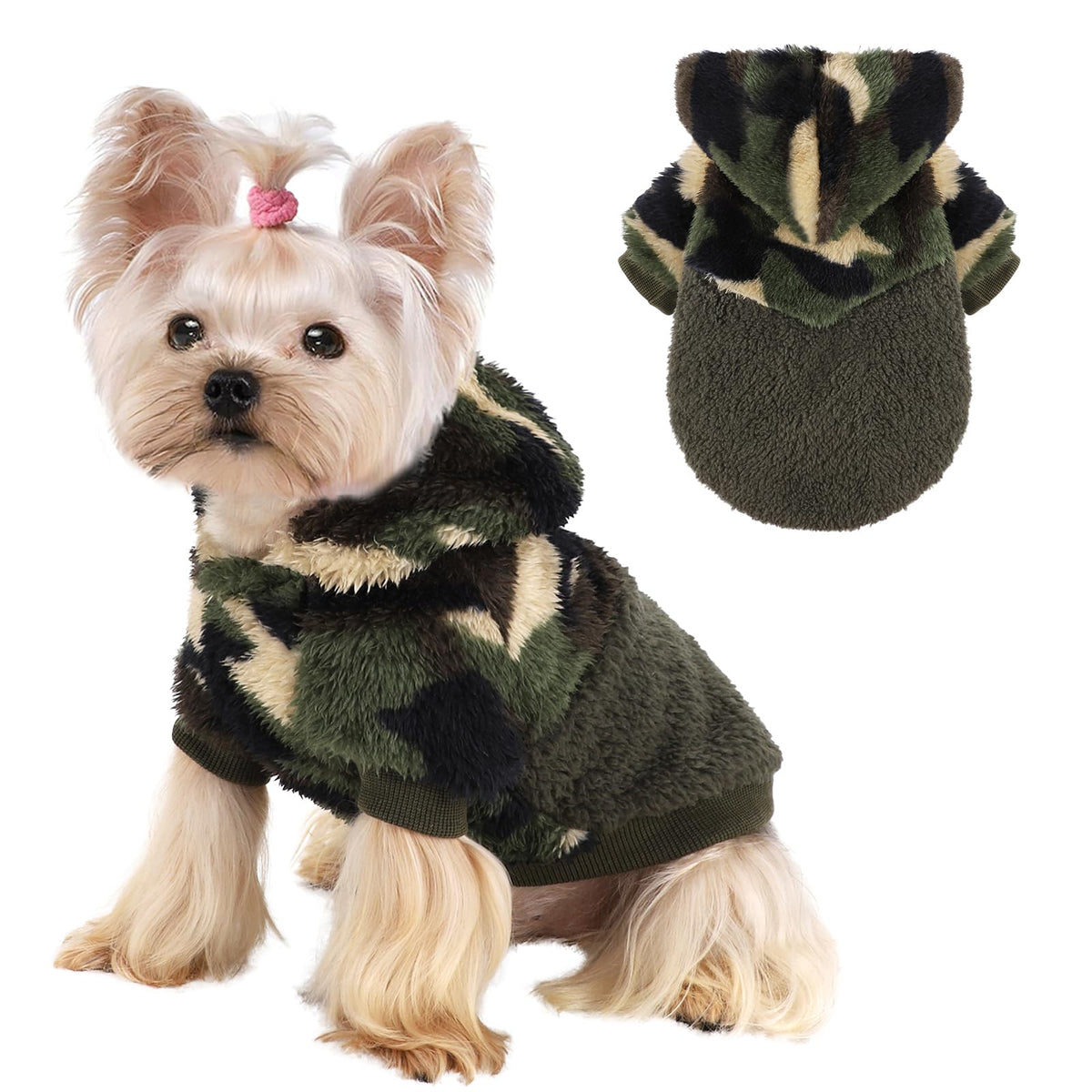 Dog Sweaters for Small Dogs (XX-Small (Chest 10 in) / Army Green Camo)