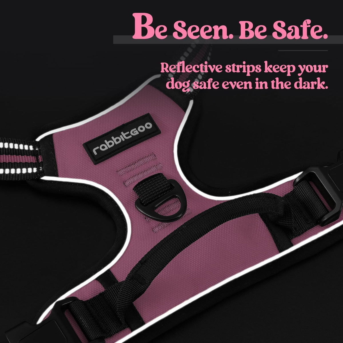 Dog Harness No Pull with 2 Leash Clips (X-Large / Pink)