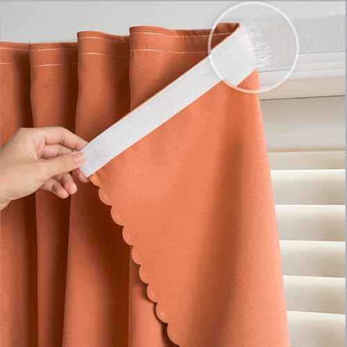 Self Adhesive Curtains (35"W x 59"L (Pack of 2) / Orange)