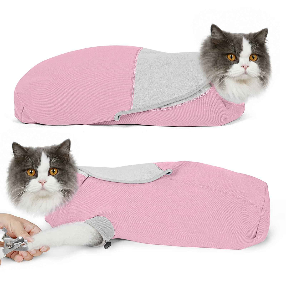 Cat Wrap for Cutting Nails (S(5-10lbs) / Pink)