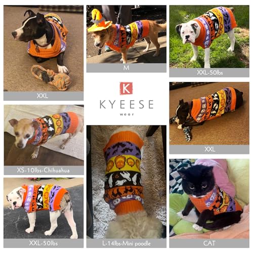 Dog Halloween Sweater for Large Dogs Pumpkin Ghost Knit Outfit (3XL (60-80lbs) / 02#Halloween)