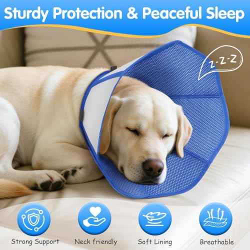 Upraded Dog Cone Collar After Surgery (XXL(Girth:23.2-25.2in, Depth:12.6in))