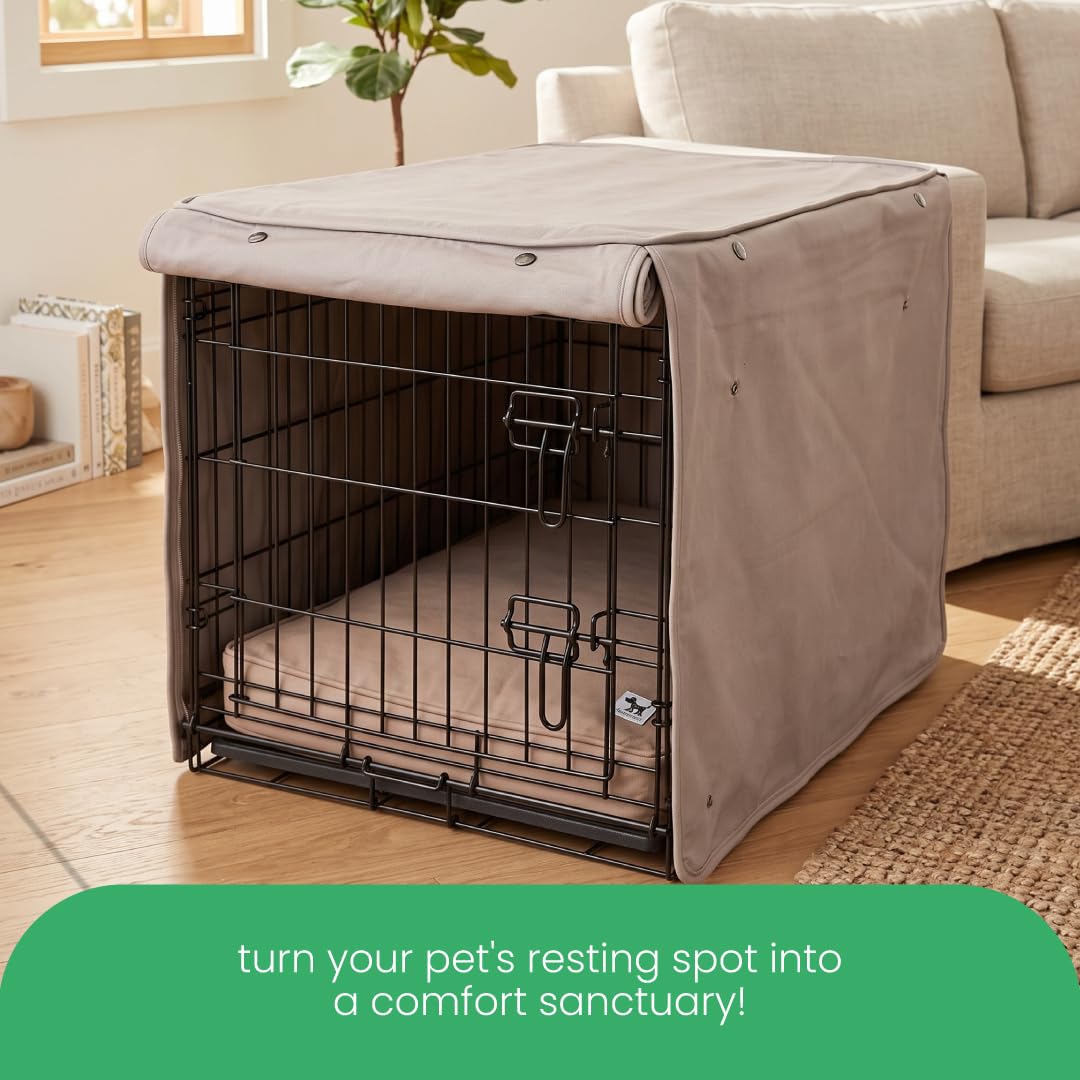 Tan Dog Crate Cover (Wild Horses / 24.0"L x 18.0"W x 21.0"H)