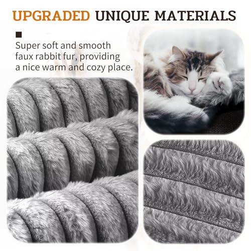 Soft Plush Fluffy Self Warming Thermal Pet Mat for Dogs and Cats (Misty Gray / Large (35'' X 23'' X 1''))