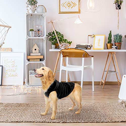 Fleece Dog Hoodie with Pouch (Medium / Black)