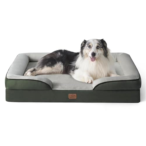 Orthopedic XL Dog Bed Extra Large Washable Original Design (Dark Green / 42"l X 32"w X 6.5"th)