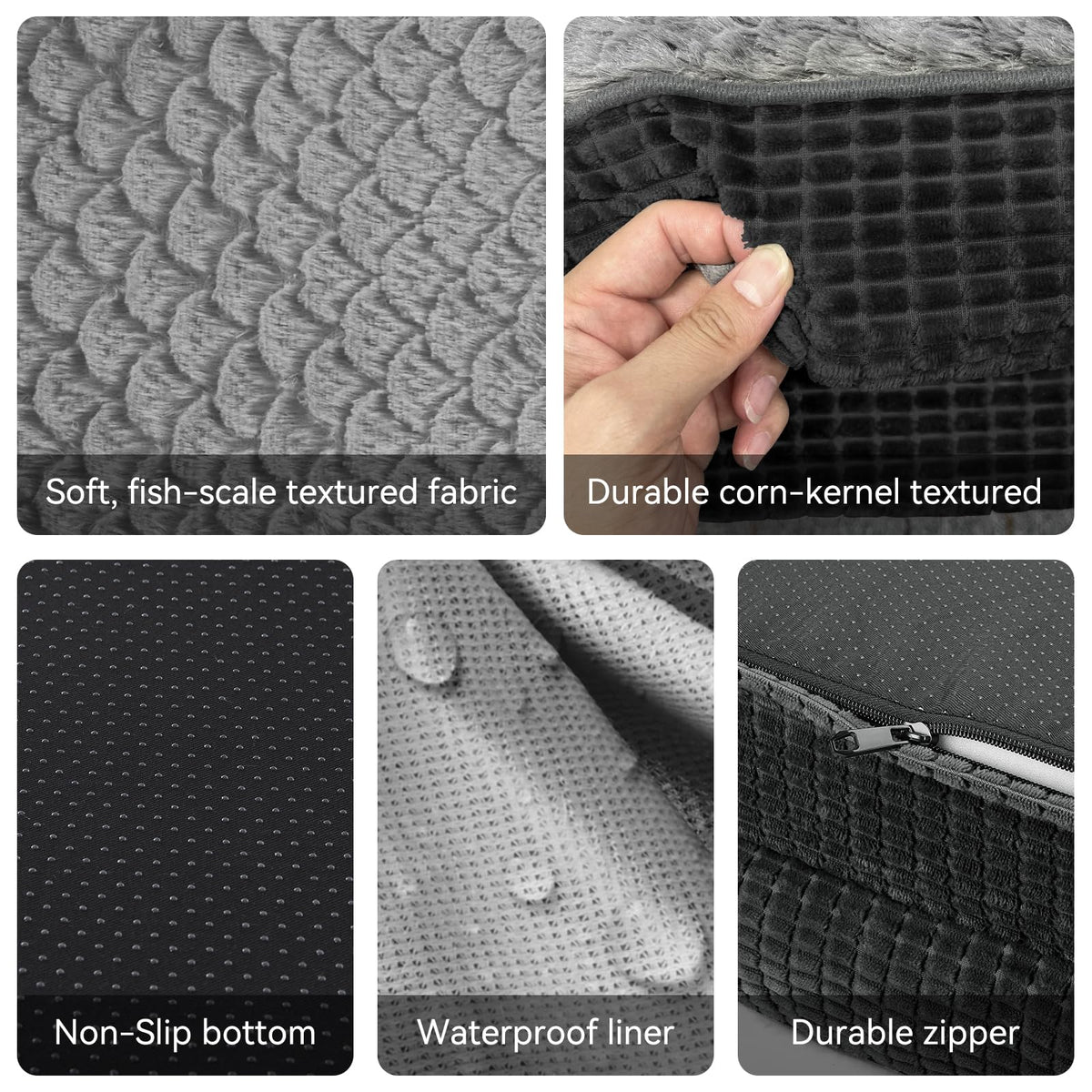 XL Orthopedic Dog Bed for Large Dogs (Black / 45"l X 32"w X 7.5"th)