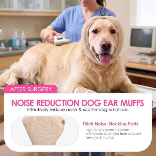 Dog Ear Muffs Noise Protection (Light Khaki / Large)