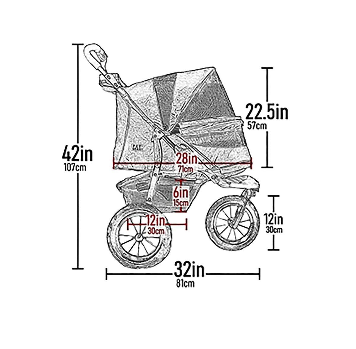 No Zip Jogger Pet Stroller for Cats (Evergreen)
