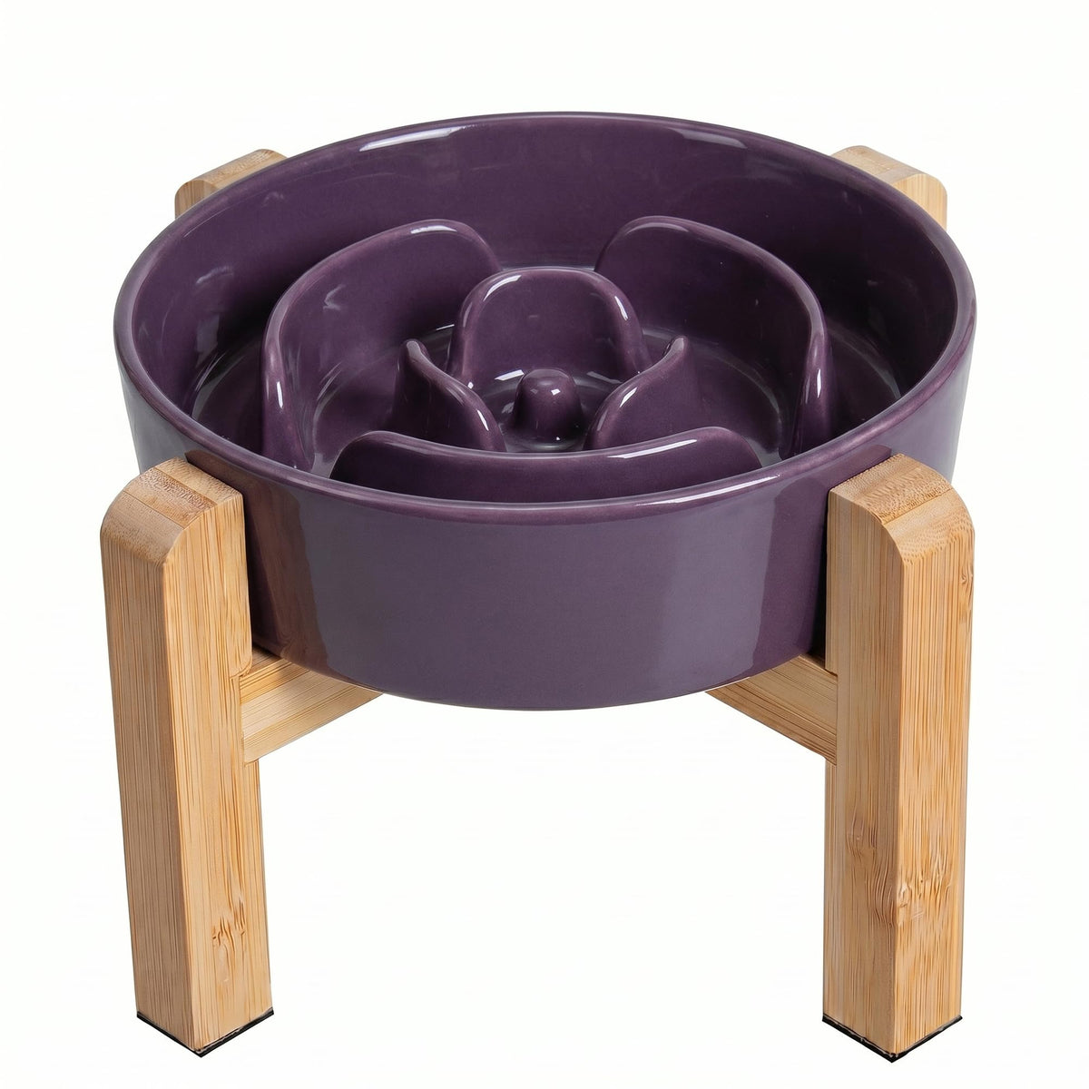 Elevated Slow Feeder Dog Bowl (Purple / 1.5 Cups)
