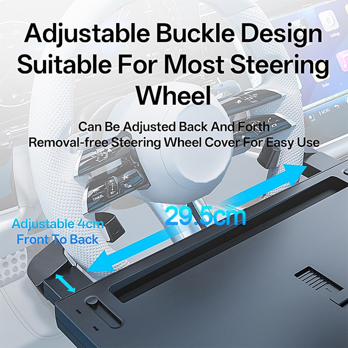 2 in 1 Large Steering Wheel Desk with Dual Slide (steering wheel table)