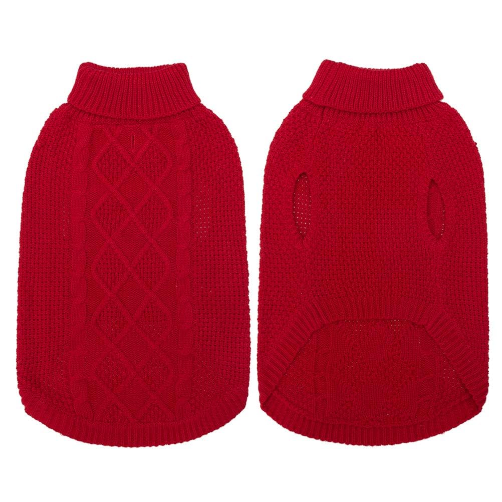 Turtleneck Dog Sweater (Medium / Red)