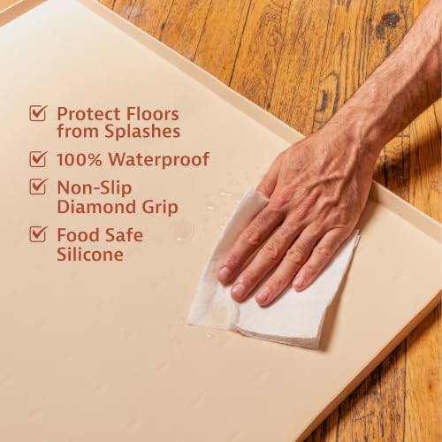 Dog Food Mat Waterproof Cat & Dog Bowl Mat for Food and Water (Extra Extra Large - 30" x 22" / Navy)