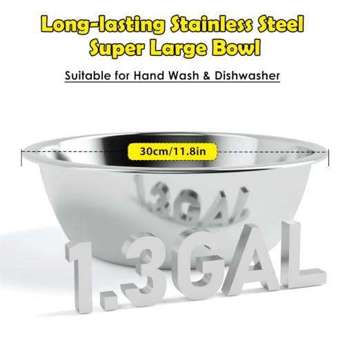 1.32 Gallon Elevated Dog Water Bowl for Large Dogs (Black-1.6 GAL / Height: 13-18")