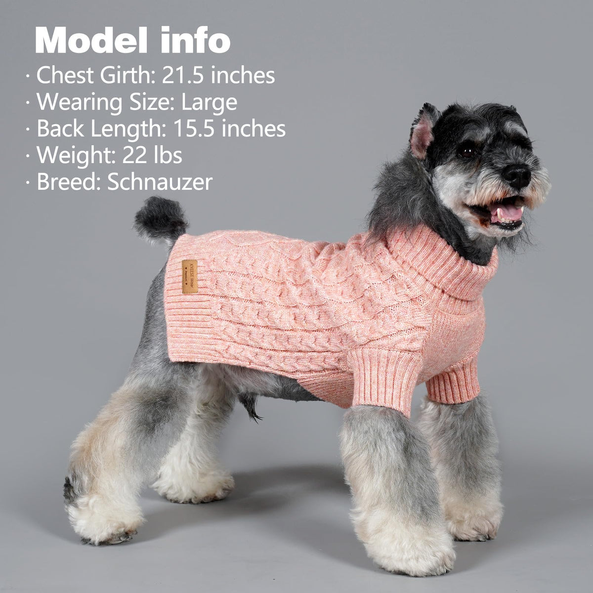 Dog Sweater for Small Dogs Turtleneck Thick Knit with Sleeves (Small / 09# Pink)