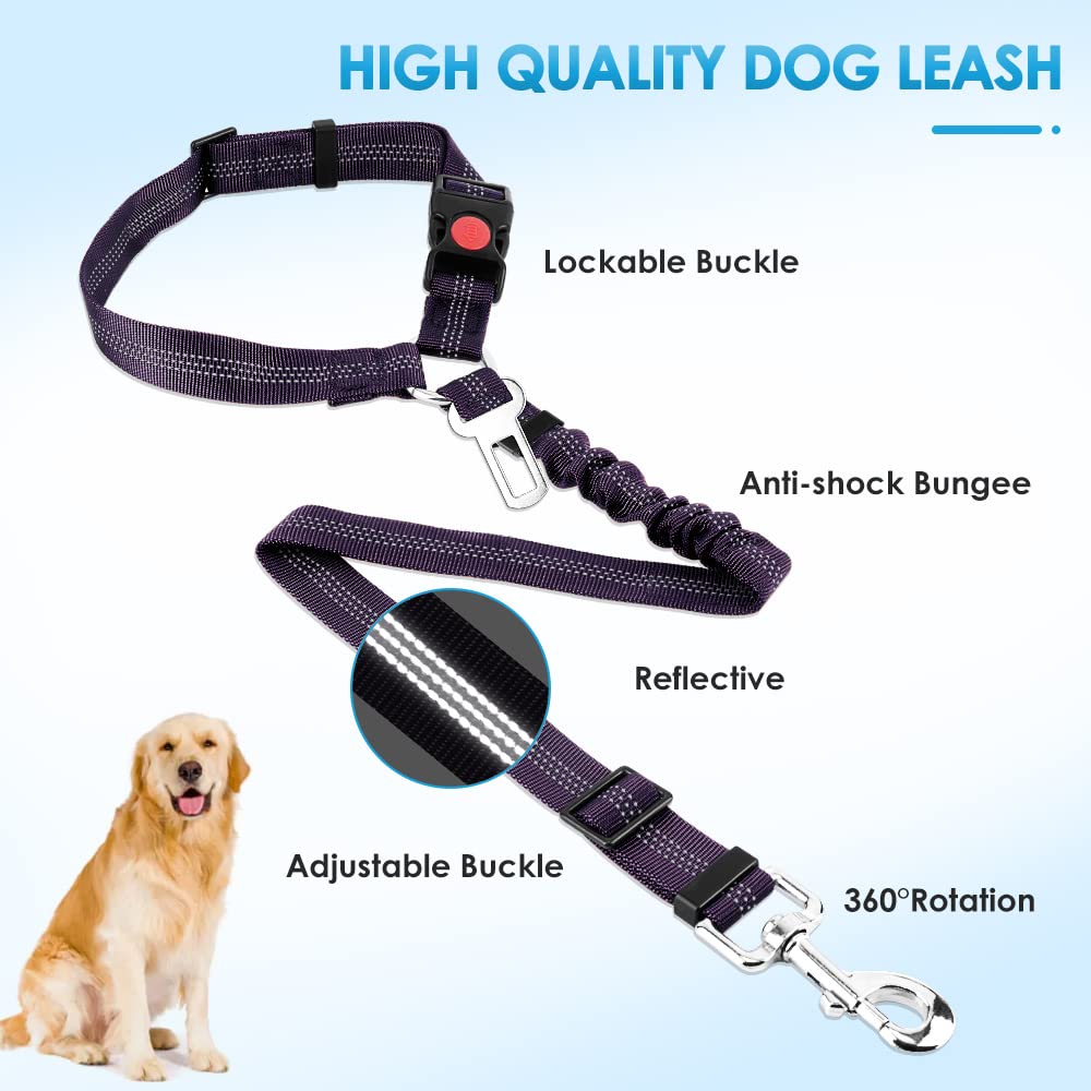 Dog Seat Belt for Car (J.Purple)