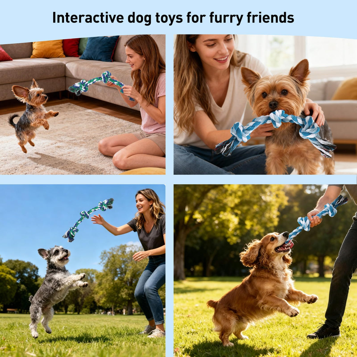 Dog Rope Toy 2 (Small / Blue & Green)