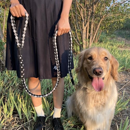 5FT Braided Cotton Rope Leash for Small (Black)