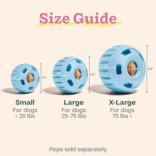 Pupsicle Interactive Dog Ball Toy for Dogs XL 75 lbs & Up (Blue / X-Large)