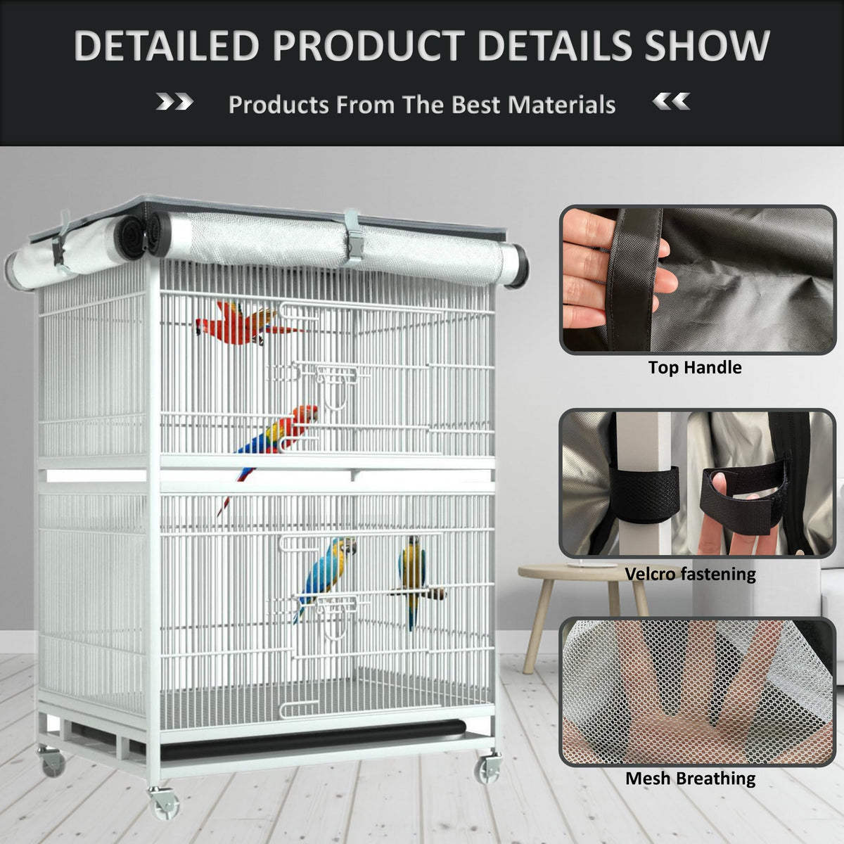 Large Bird Cage Cover (32.0"L x 21.0"W x 52.0"H)