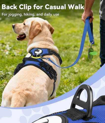 No Pull Dog Harness for Large Dogs (Large / Navy Blue)