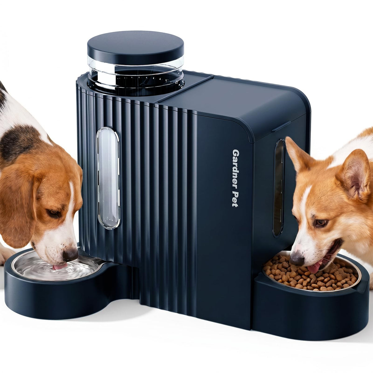 Gravity Automatic Cat Feeder (Extra Large（1.6 Gallons x 2） / Dark Blue)