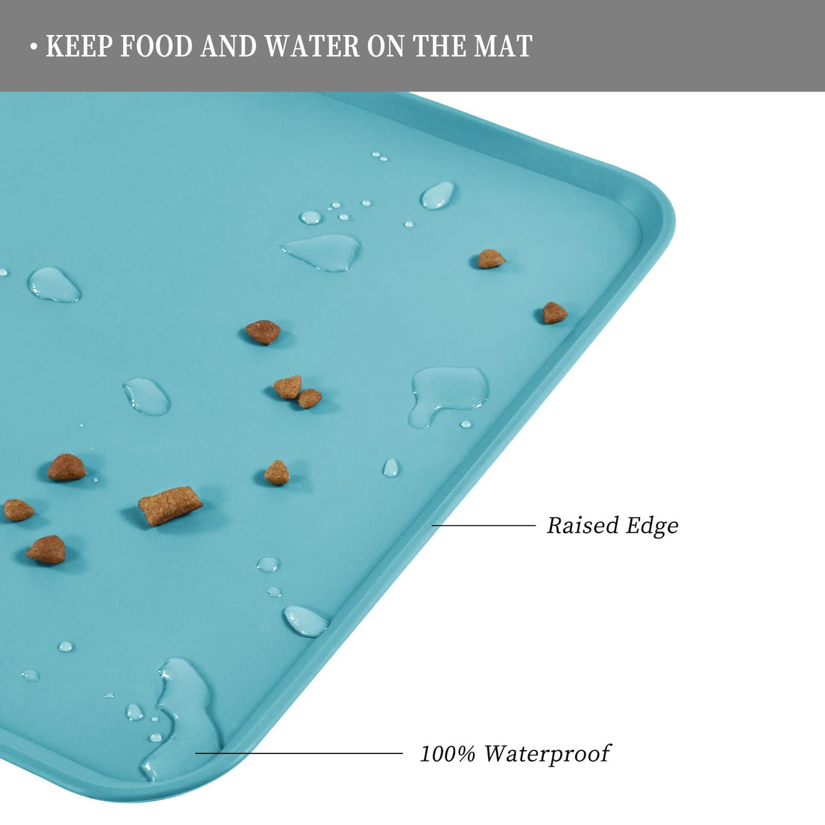 Silicone Pet Feeding Mat (Turquoise / 24" x 16")