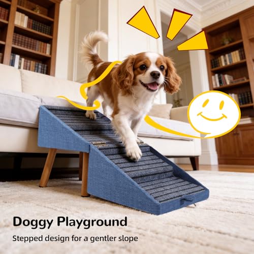 Dog Stairs for Small Dogs (Blue / XL(17.13”H))