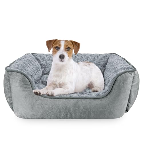 Rectangle Dog Bed for Large Medium Small Dogs Machine Washable Sleeping Dog Sofa Bed Non (Grey / M(25"x 21"x 8"))