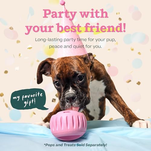 Pupsicle Interactive Dog Ball Toy for Dogs XL 75 lbs & Up (Pink / X-Large)